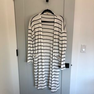 Striped duster cardigan
